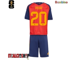 Spagna Pedri Gonzalez #20 Prima Maglia Bambino Mondiali 2026 Manica Corta (+ Pantaloni corti)